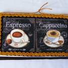 Decoupaged love my coffee wall decoration.