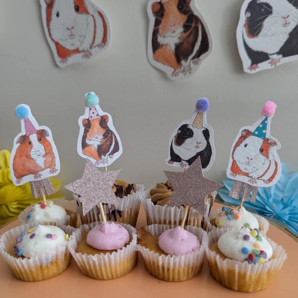 Guinea Pig Birthday Cake Toppers