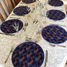 Tiger, Tiger:  set of eight quilted fabric placemats, with slipcase.
