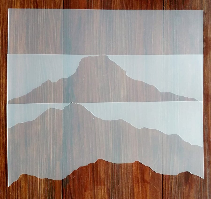 Mountains Masks Stencils A4 wide (set of 3) Reusable PP Sheet for Arts & Crafts