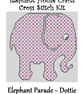 Elephant Parade Cross Stitch Kit Dottie Size Approx 7" x 7"  14 Count Aida