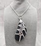 Aluminium Tin and Mussel Shell Pendant Necklace, Sea Inspired Unique Design - Image 2