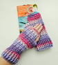 Colourful Fingerless Mitts, Crochet Wrist Warmer Gloves, Fairytale Fantasy - Image 3