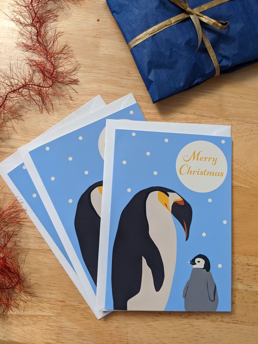 Penguin and Baby Christmas Card 3 Pack