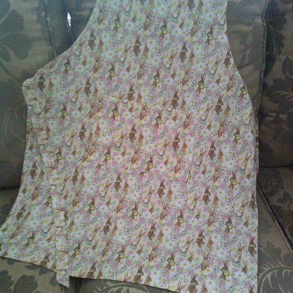 Rabbits and Spring Flowers Adult Apron