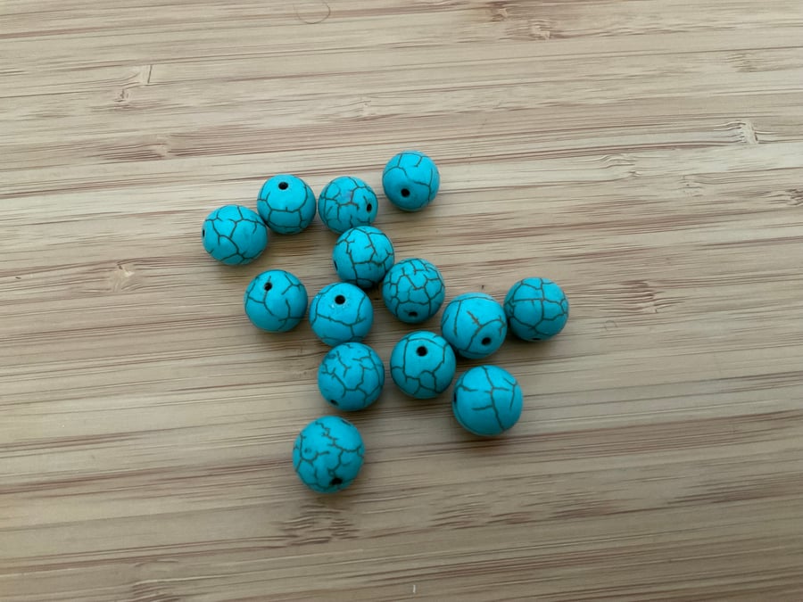 12mm Turquoise Gemstone Beads, Jewellery Making, Turquoise Semi Precious Stones