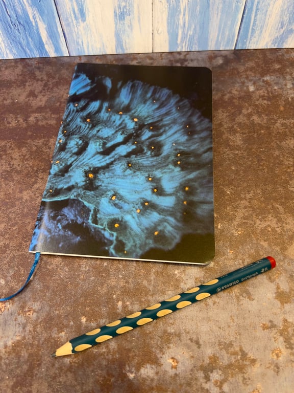 Notebook, Marine themed, A5 (ish), made from up-cycled and recycled materials.