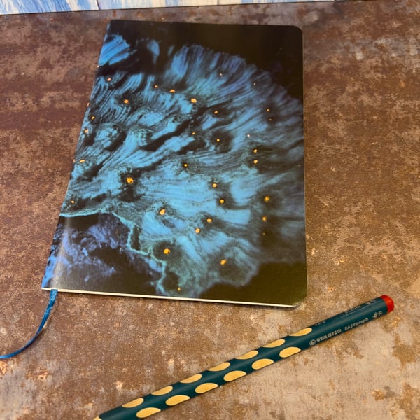 Notebook, Marine themed, A5 (ish), made from up-cycled and recycled materials.