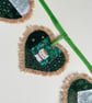 Christmas Hearts Hessian Bunting - green - Image 5