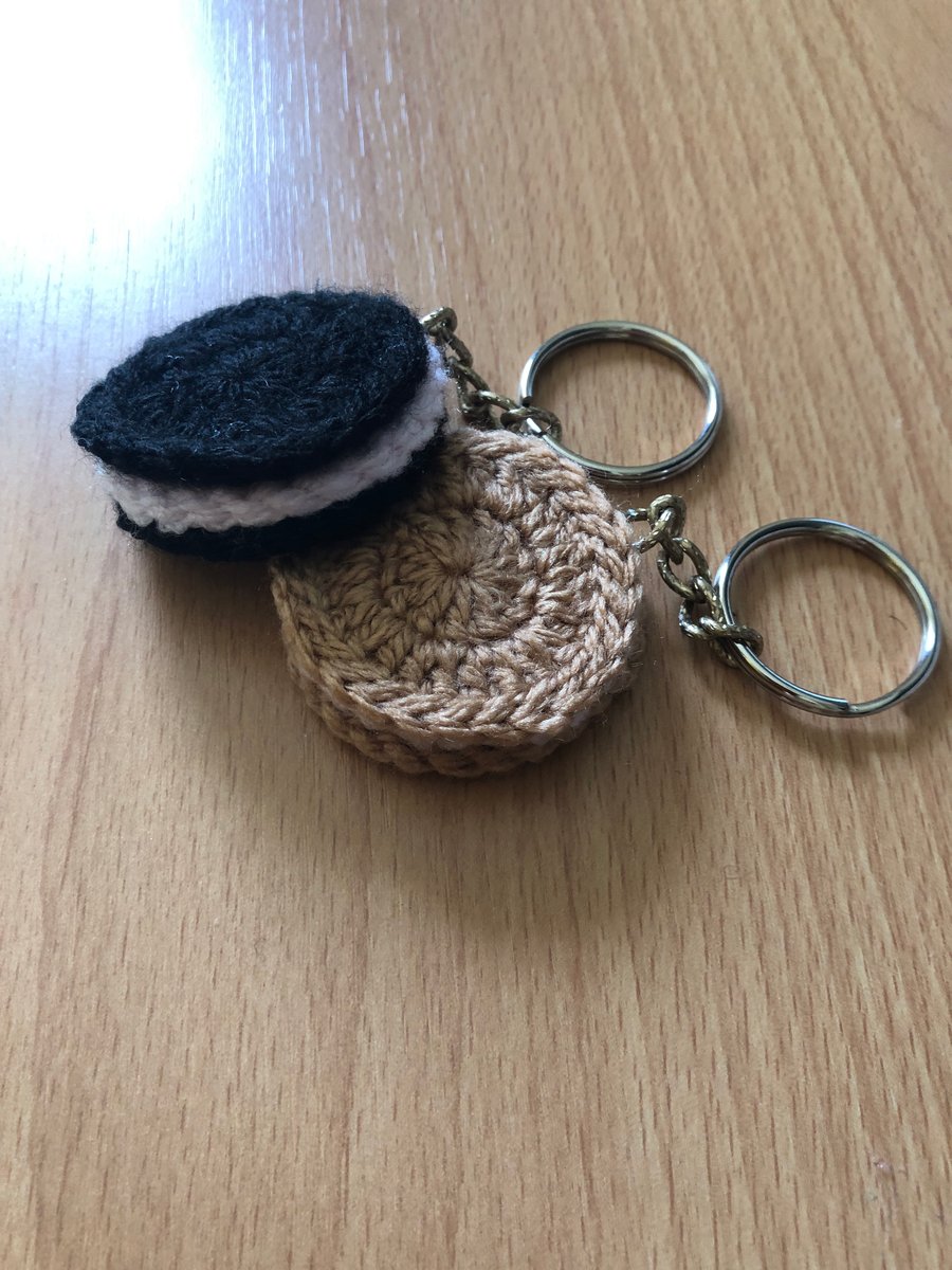 Crochet Biscuit Pair Keyring