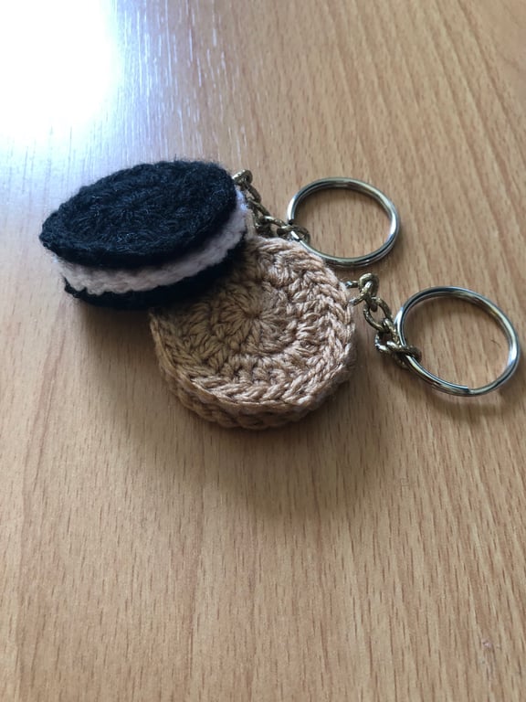 Crochet Biscuit Pair Keyring