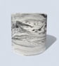 23 cm Extra Large Statement Plant Pot Black and Grey Marble Effect Round Planter - Image 7
