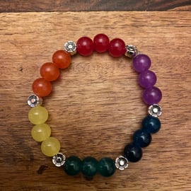 Handmade Rainbow flag beaded bracelet. 