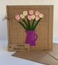 Handmade Mother’s Day Card. Pink and cream flowers from wool felt. Keepsake. - Image 3