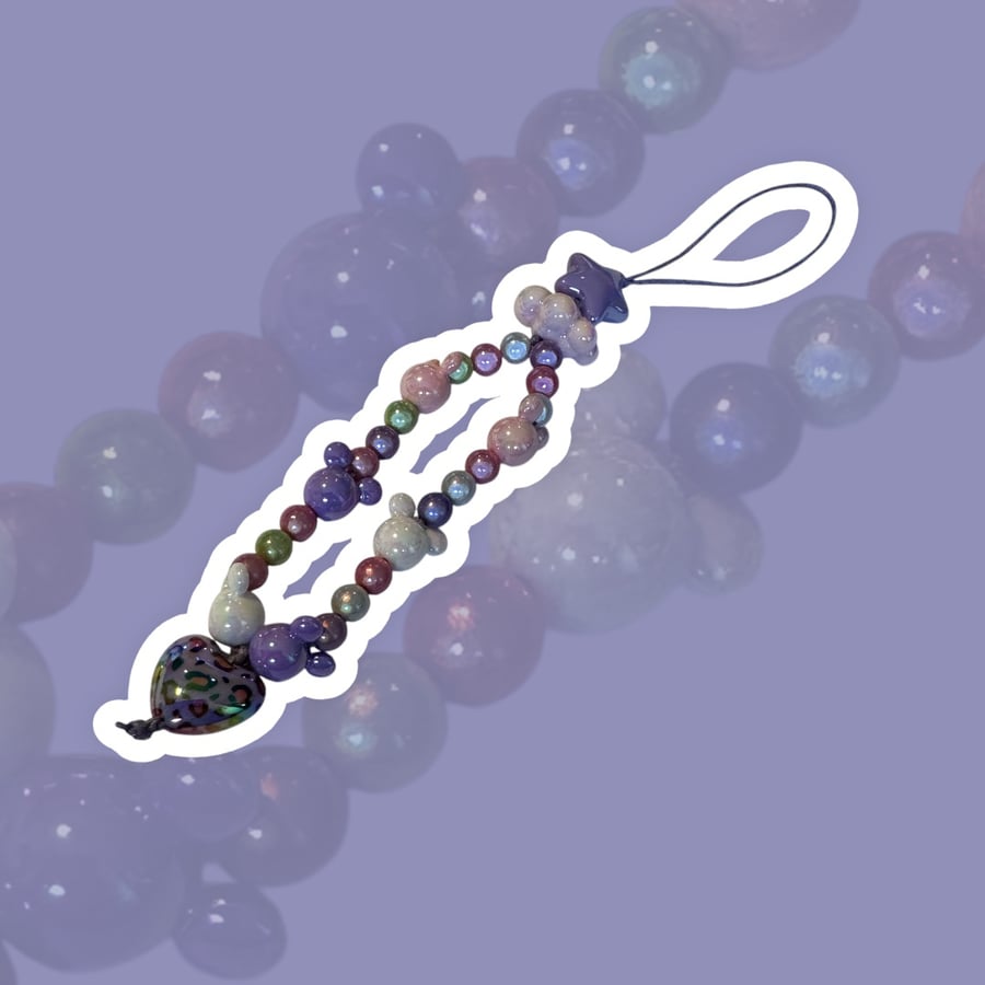 A Purple Heart Sweet Phone Charm