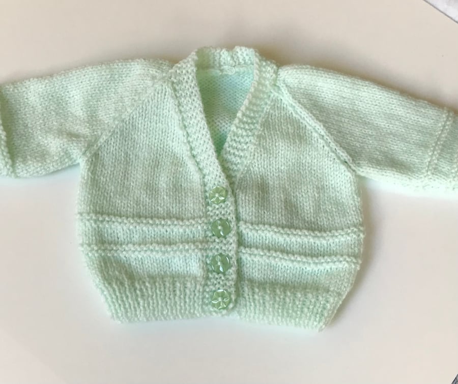 Baby cardigan hand knitted 0-3 months 
