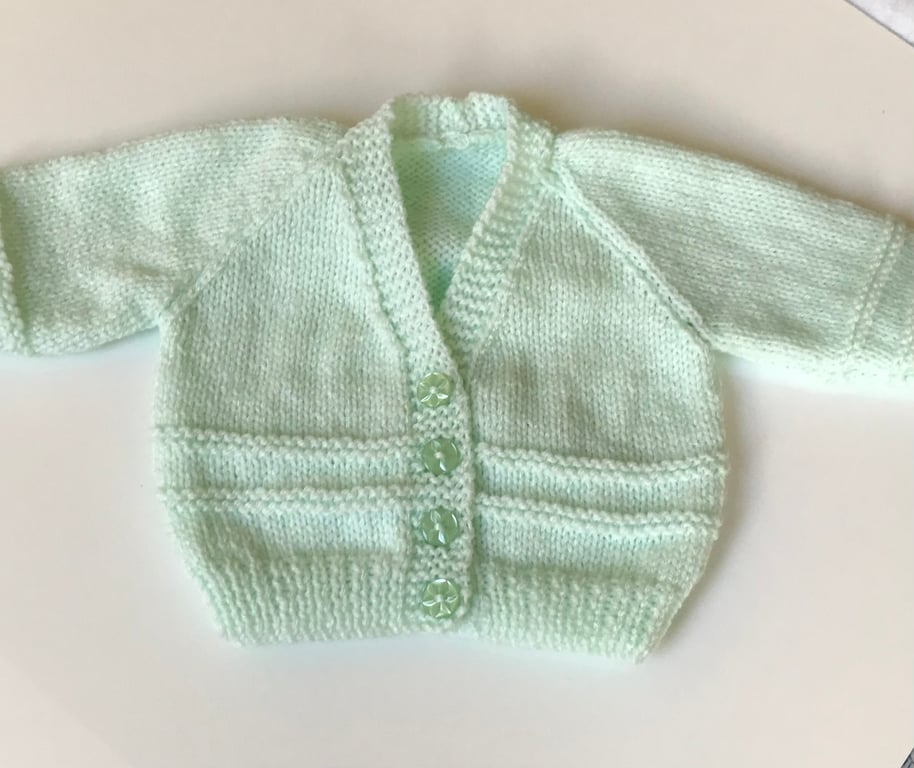 Baby cardigan hand knitted 0-3 months 