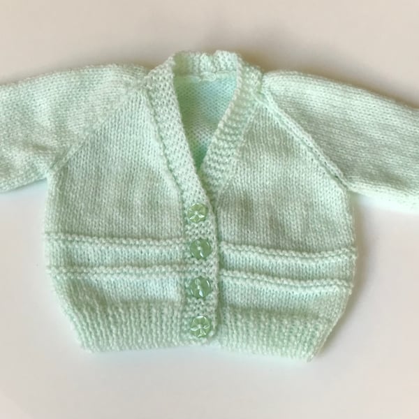 Hand knitted baby cardigan