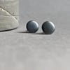 Small Round Black Sterling Silver Earrings