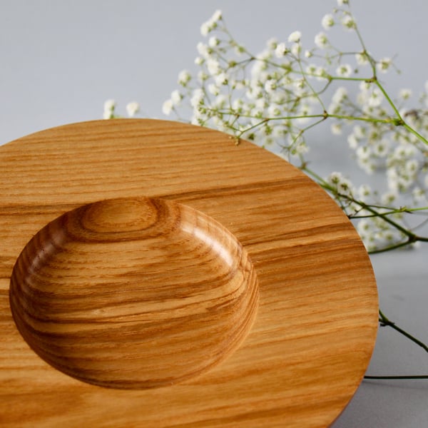 Beautiful, small hand-turned wooden platter.