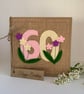 Handmade 60th Birthday Card from wool felt. Keepsake Card. Textile Card.