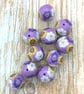 Purple Polymer Clay Millefiori Flower Beads - Image 2