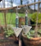 Sterling silver and African turquoise triangular earrings - Image 4