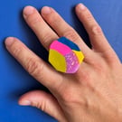 Irregular arty cocktail ring adjustable 