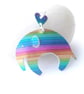Elephant pendant necklace in rainbow stripes with heart - Image 1