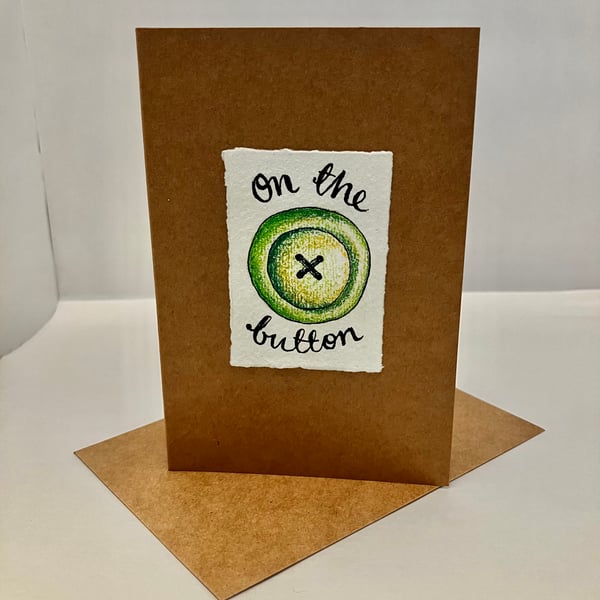 On The Button Greeting Card