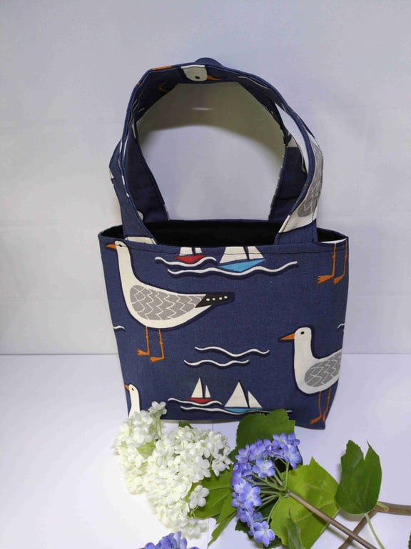 Mini tote. Lunch bag. Coastal. Child's bag. Cruise.