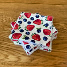 Strawberry And Blueberry Print Reusable Makeup Remover Wipes