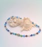Blue Green and White Millefiori Bead Necklace, Millefiori Necklace, Gift for Her - Image 3