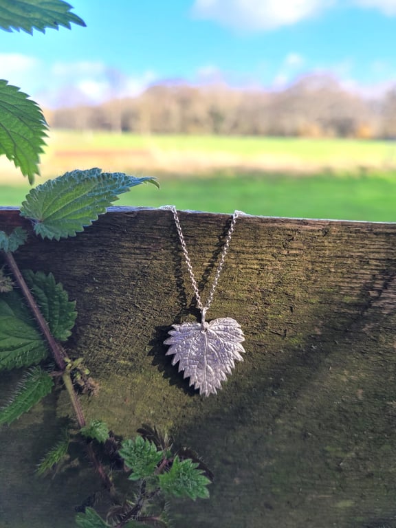 Silver Nettle Leaf Pendant (Option 2)