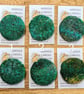 Green Moss Abstract Embellished Recycled Textile 50mm Brooches  - Image 8