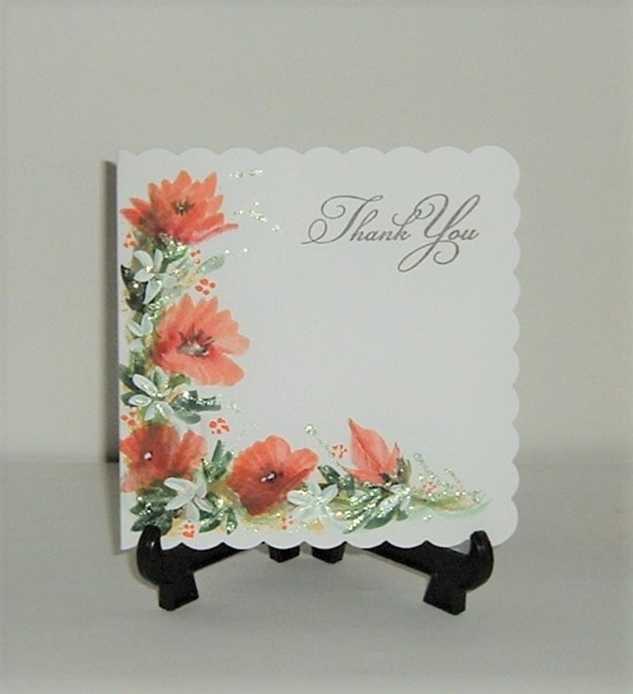 original hand painted Thank You card ( ref F 313)