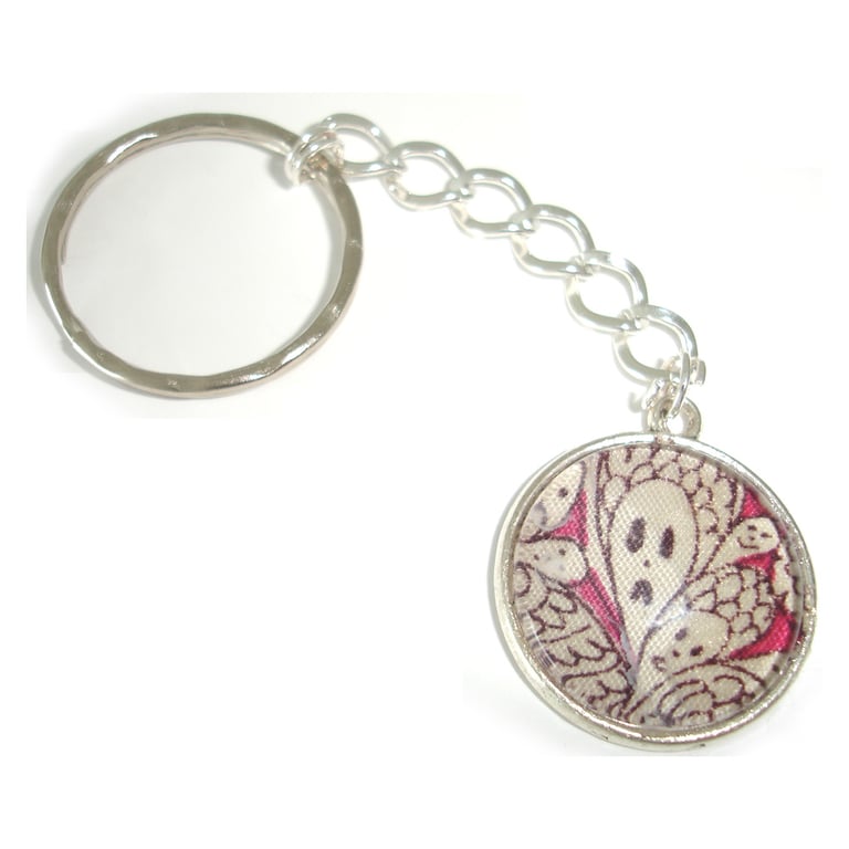 Keyring Grayson Perry Liberty Cranford Fabric Pink Victorian Bonnets