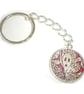 Keyring Grayson Perry Liberty Cranford Fabric Pink Victorian Bonnets - Image 1