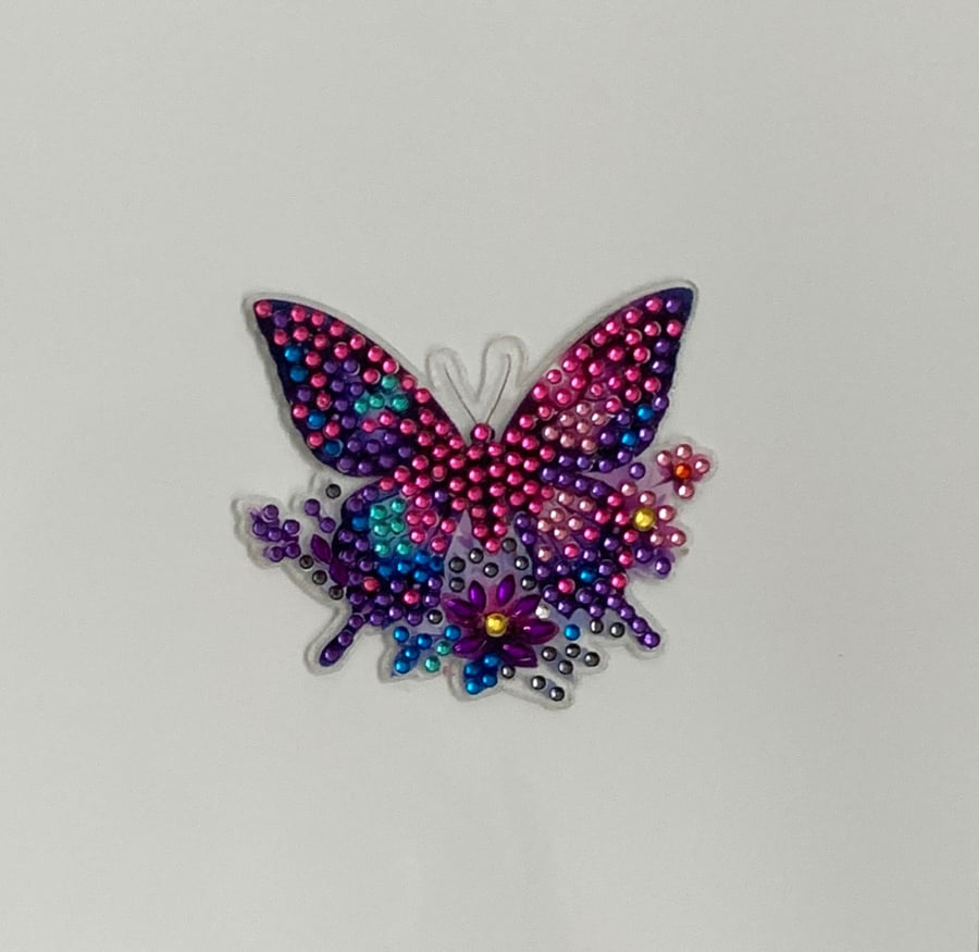 Crystal Art Butterfly Fridge Magnet. Design 7