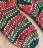Ladies Hand Knitted Wool Socks - Holly Berry size 7 - Image 2