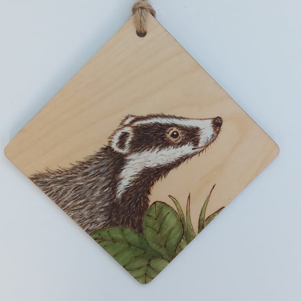 Badger hanging ornament 