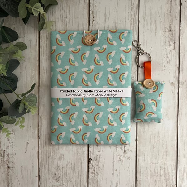 GIFT SET: Kindle Paper White Cover and Lavender Filled Key Ring, Rainbows, Gifts