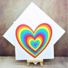 Rainbow heart layered valentine card