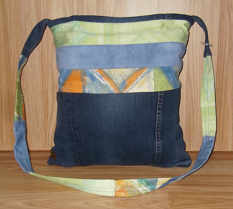 Patchwork Crossbody bag Upcycled denim