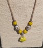 Yellow Ceramic Flower Necklace - Image 1