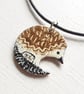 Friendly Hedgehog Pendant in Enamels - Image 2