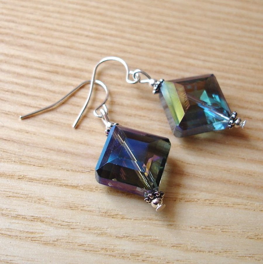 Sparkly Glass Diamond Bead Earrings