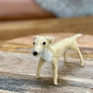 Small lurcher, greyhound type felt dog