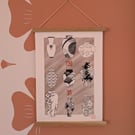 Japanese Ceramics Vases A3 Print