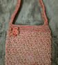 Jute and pink ombre shoulder bag, the boho sass